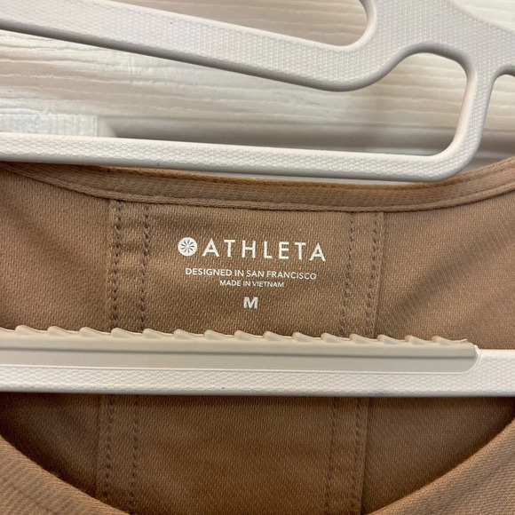 Athleta Farallon Romper in Mocha Latte Snap Front Drawstring Waist Sleeveless - Picture 4 of 6